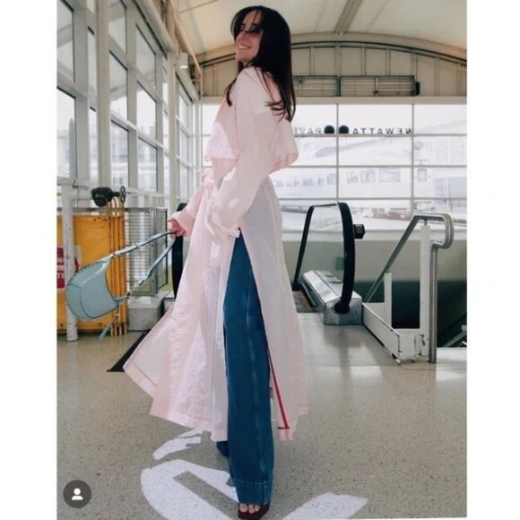 NWT DEREK LAM 10 CROSBY LEXI TRENCH COAT, PINK, SMALL - Picture 4 of 13